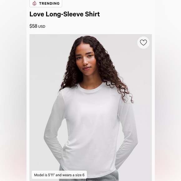Lululemon Love Long-Sleeve Shirt - Picture 1 of 12